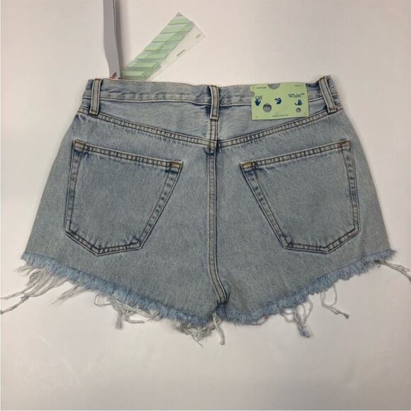 Off-White Frayed Hem Bleach shorts blue no color - 27 - Picture 8 of 15
